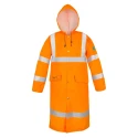 Płaszcz 4188 do kolan doskonale chroniący przed deszczem i wiatrem, do pracy w warunkach ograniczonej widoczności.